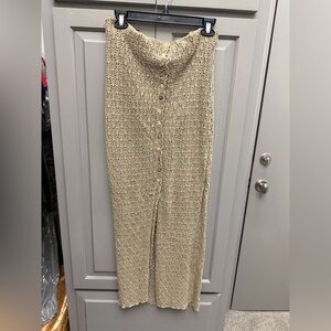 Bisou Bisou Oatmeal/Tan Knit Maxi Skirt